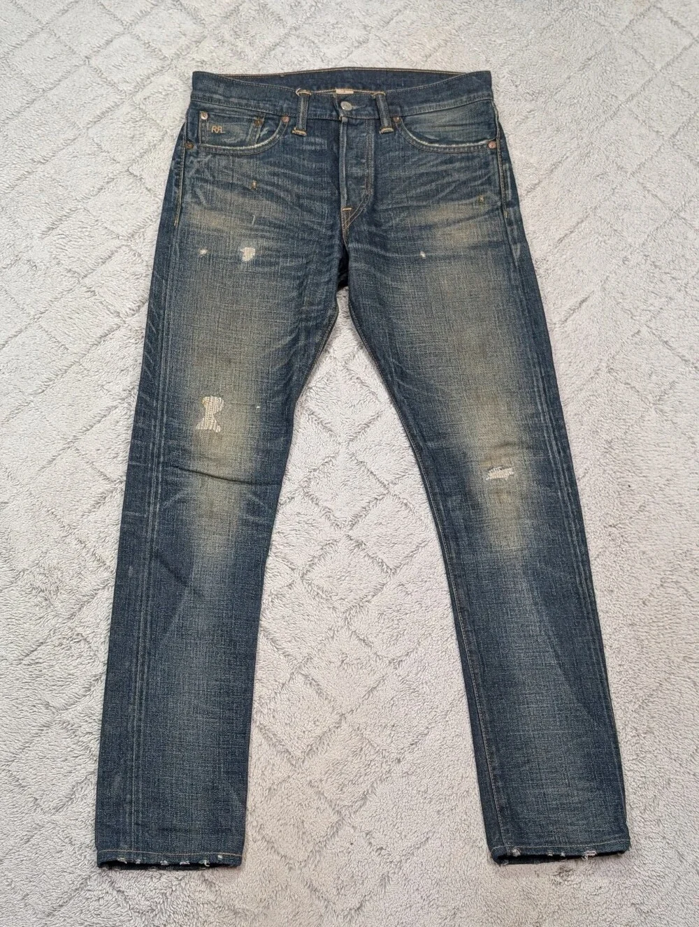 RRL Ralph Lauren Jeans Mens 30x32 Blue Double RL Slim Narrow Japanese Selvedge